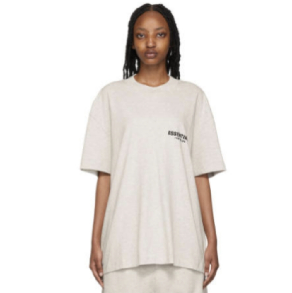 Essentials Off White Cotton T-Shirt, Small